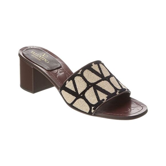 Valentino Shoes - Valentino Vlogo 50 Toile Iconographe Canvas Sandal